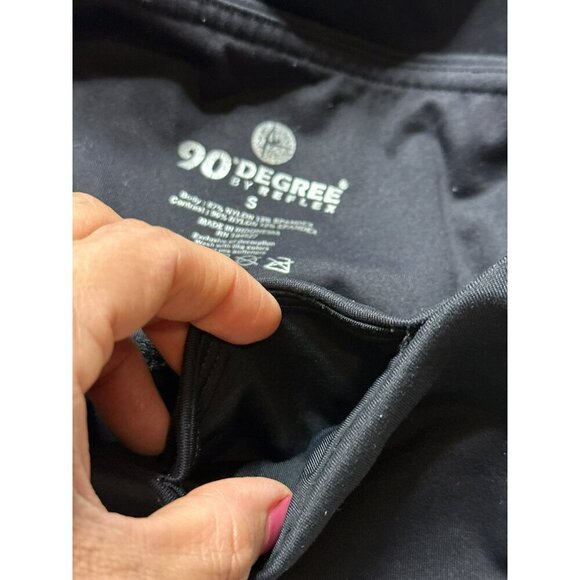 90 Degree By Reflex Women's Small Black Stretch Mid-Rise Biker Shorts - Picture 4 of 7